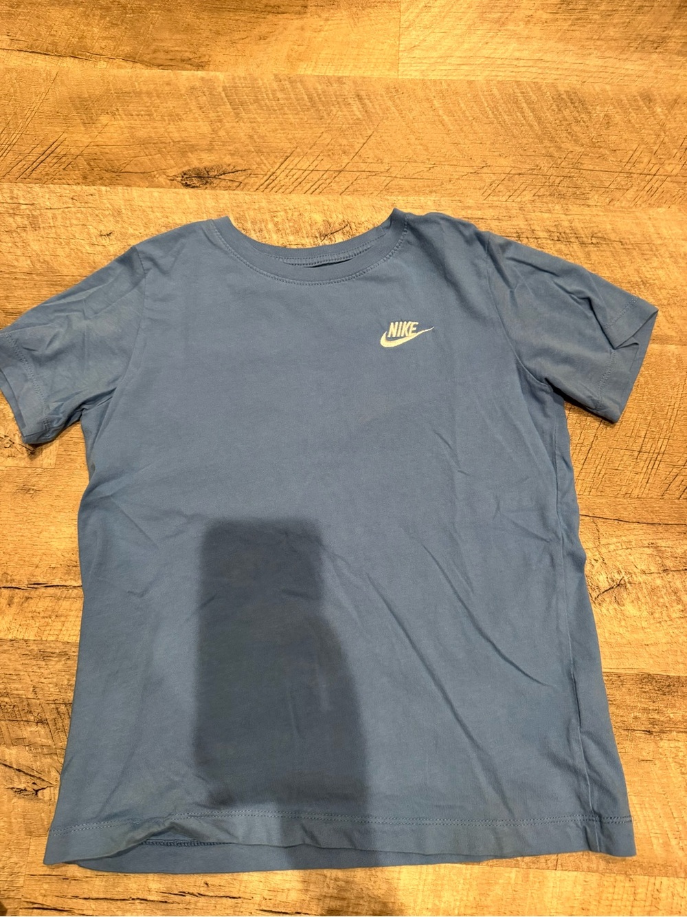 Nike Kids Short Sleeve Tee in Dusty Blue with White Logo